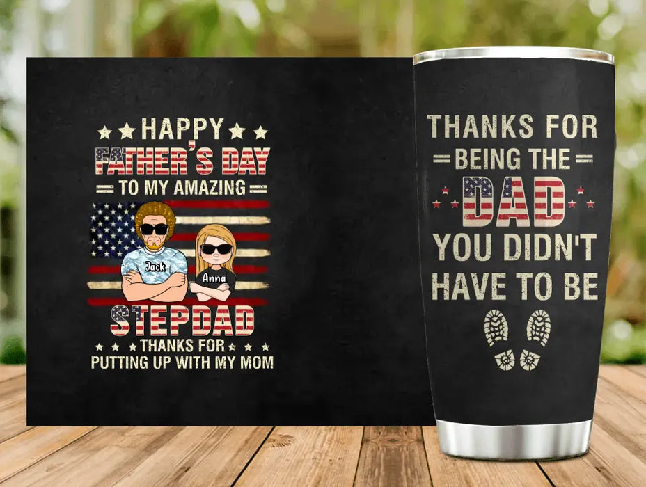 Custom Personalized Step Father Tumbler - Father's Day Gift Idea For Step Father