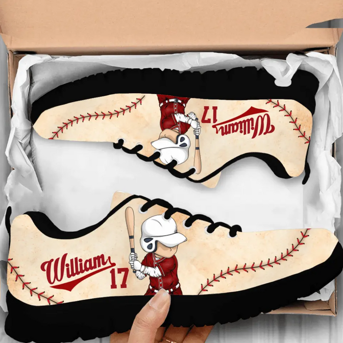 Personalized Baseball Sneakers - Gift Idea For Baseball Lover/ Birthday Gift