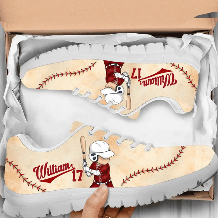 Personalized Baseball Sneakers - Gift Idea For Baseball Lover/ Birthday Gift