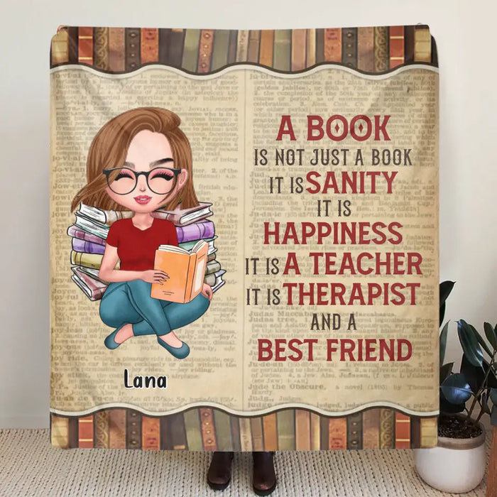 Custom Personalized Book Girl Single Layer Fleece/Quilt Blanket - Gift Idea For Book Lovers - A Book Is Not Just A Book