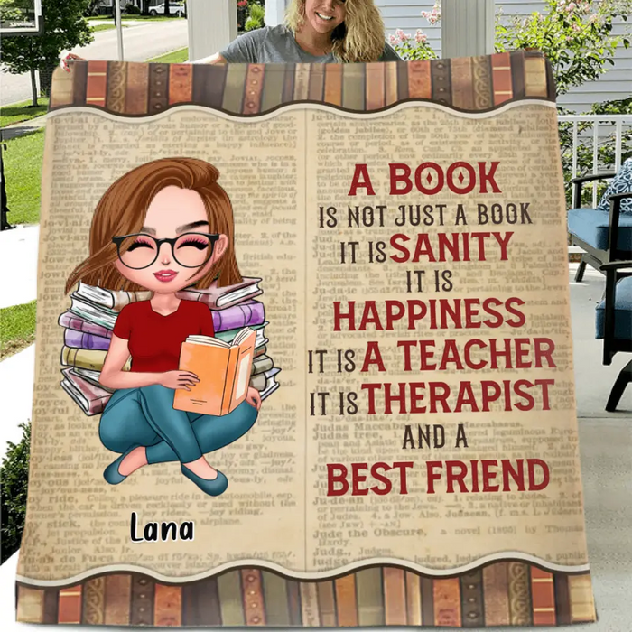 Custom Personalized Book Girl Single Layer Fleece/Quilt Blanket - Gift Idea For Book Lovers - A Book Is Not Just A Book