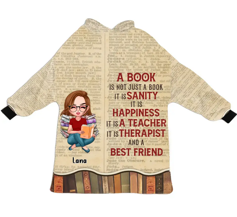 Custom Personalized Book Girl Blanket Hoodie - Gift Idea For Book Lovers - A Book Is Not Just A Book