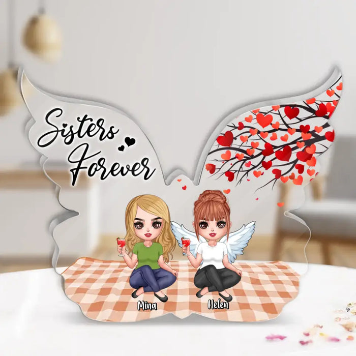 Custom Personalized Sister Butterfly Acrylic Plaque - Gift Idea For Friends/ Sisters/ Besties - Upto 4 Girls - Sisters Forever