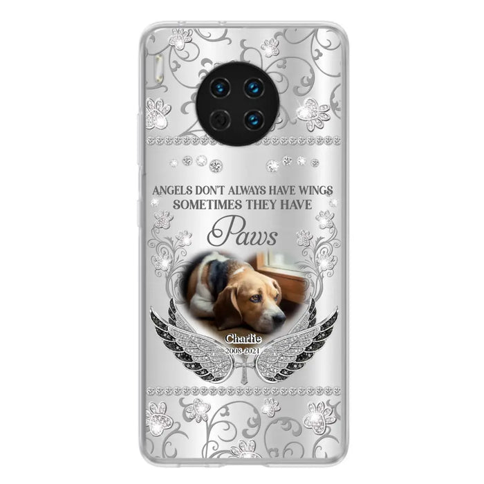 Personalized Memorial Pet Xiaomi/Oppo/Huawei Case - Upload Dog/ Cat Photo - Memorial Gift Idea For Pet Owners - Angels Don't Always Have Wings Sometimes They Have Paws