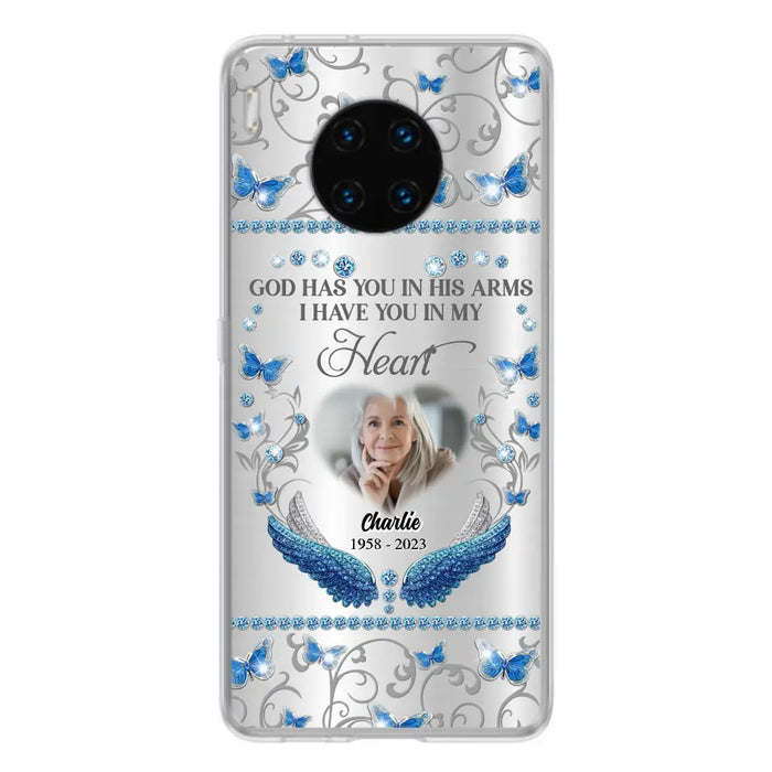 Custom Personalized Memorial Photo Phone Case - Memorial Gift Idea for Mother's Day/Father's Day - God Has You In His Arms I Have You In My Heart - Cases For Oppo/Xiaomi/Huawei