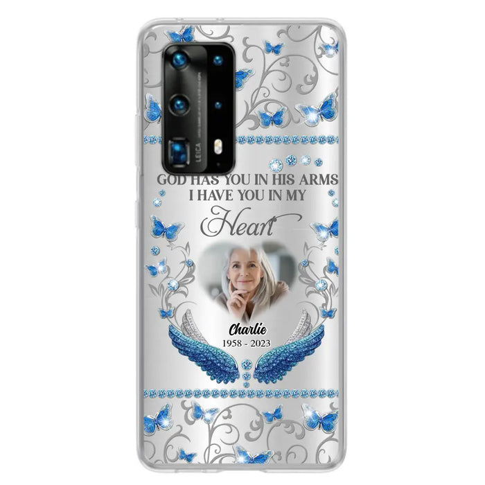 Custom Personalized Memorial Photo Phone Case - Memorial Gift Idea for Mother's Day/Father's Day - God Has You In His Arms I Have You In My Heart - Cases For Oppo/Xiaomi/Huawei