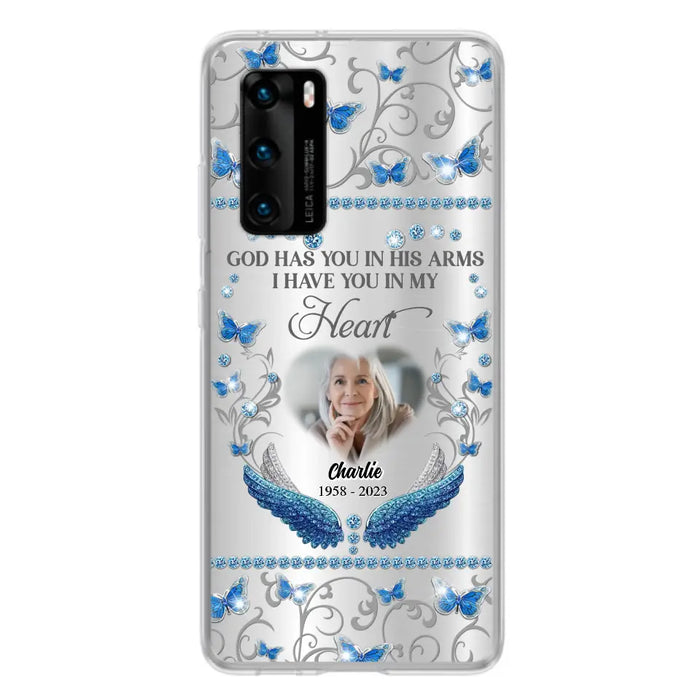 Custom Personalized Memorial Photo Phone Case - Memorial Gift Idea for Mother's Day/Father's Day - God Has You In His Arms I Have You In My Heart - Cases For Oppo/Xiaomi/Huawei