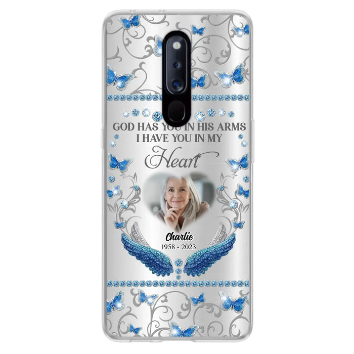 Custom Personalized Memorial Photo Phone Case - Memorial Gift Idea for Mother's Day/Father's Day - God Has You In His Arms I Have You In My Heart - Cases For Oppo/Xiaomi/Huawei