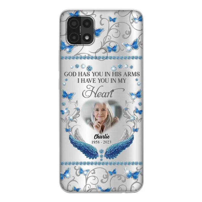 Custom Personalized Memorial Photo Phone Case - Memorial Gift Idea for Mother's Day/Father's Day - God Has You In His Arms I Have You In My Heart - Cases For Oppo/Xiaomi/Huawei