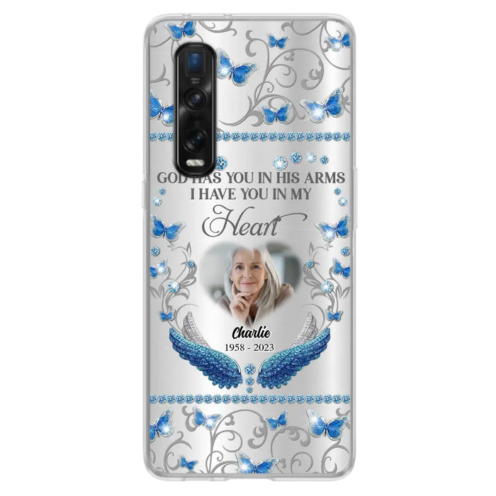 Custom Personalized Memorial Photo Phone Case - Memorial Gift Idea for Mother's Day/Father's Day - God Has You In His Arms I Have You In My Heart - Cases For Oppo/Xiaomi/Huawei