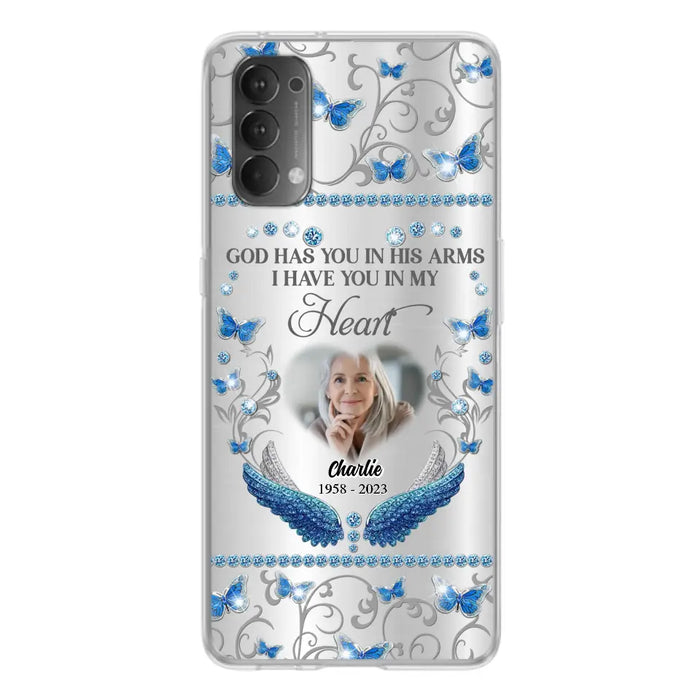 Custom Personalized Memorial Photo Phone Case - Memorial Gift Idea for Mother's Day/Father's Day - God Has You In His Arms I Have You In My Heart - Cases For Oppo/Xiaomi/Huawei