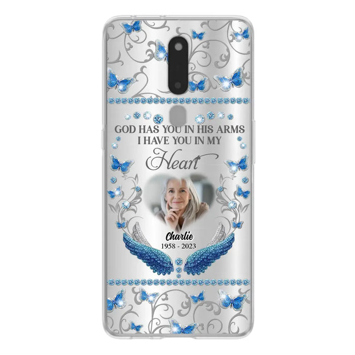 Custom Personalized Memorial Photo Phone Case - Memorial Gift Idea for Mother's Day/Father's Day - God Has You In His Arms I Have You In My Heart - Cases For Oppo/Xiaomi/Huawei