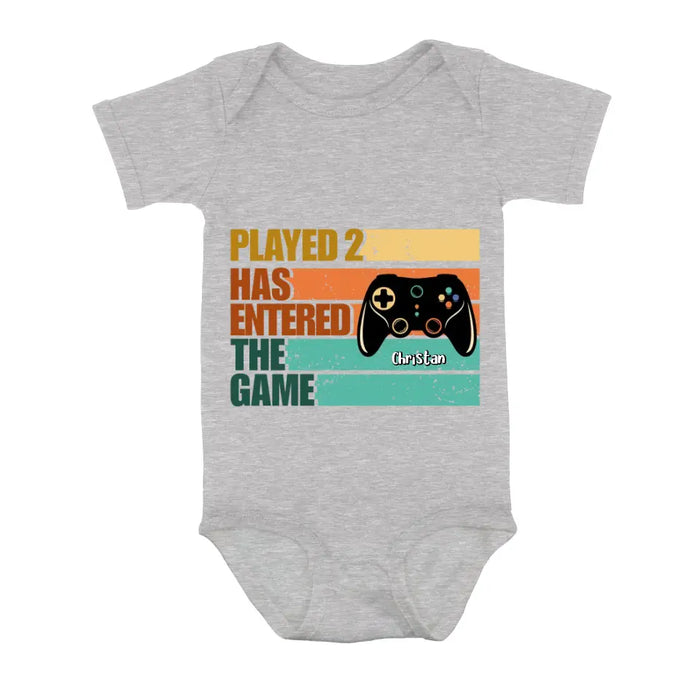 Custom Personalized Gamer Dad Shirt/Baby Onesie - Gift Idea For Father's Day/Game Lovers - Leveled Up To Daddy