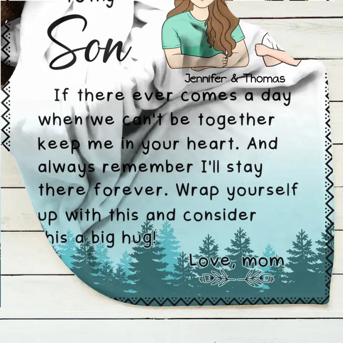 Personalized To My Son/ Daughter Quilt/ Single Layer Fleece Blanket - Gift Idea From Mom To Kid - Always Remember I'll Stay There Forever