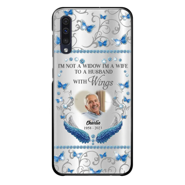 Custom Personalized Memorial Photo Phone Case - Memorial Gift Idea for Mother's Day/Father's Day - I'm Not A Widow I'm A Wife To A Husband With Wings - Cases For iPhone/Samsung