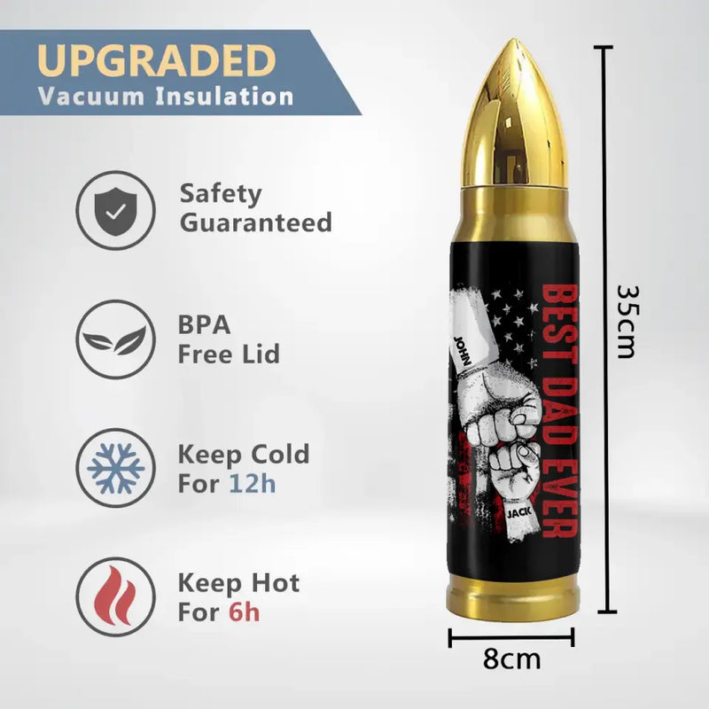 Personalized Dad Bullet Tumbler - Up to 5 Children - Gift Idea For Father's Day - Best Dad Ever