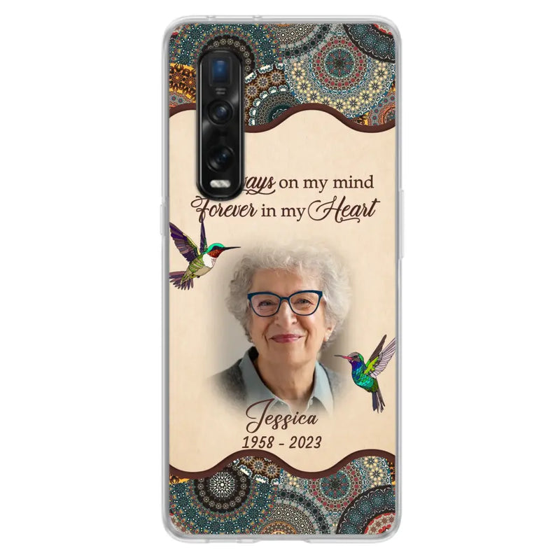 Custom Personalized Memorial Photo Phone Case - Memorial Gift Idea For Mother's Day/Father's Day - Always On My Mind, Forever In My Heart - Case For Oppo/Xiaomi/Huawei