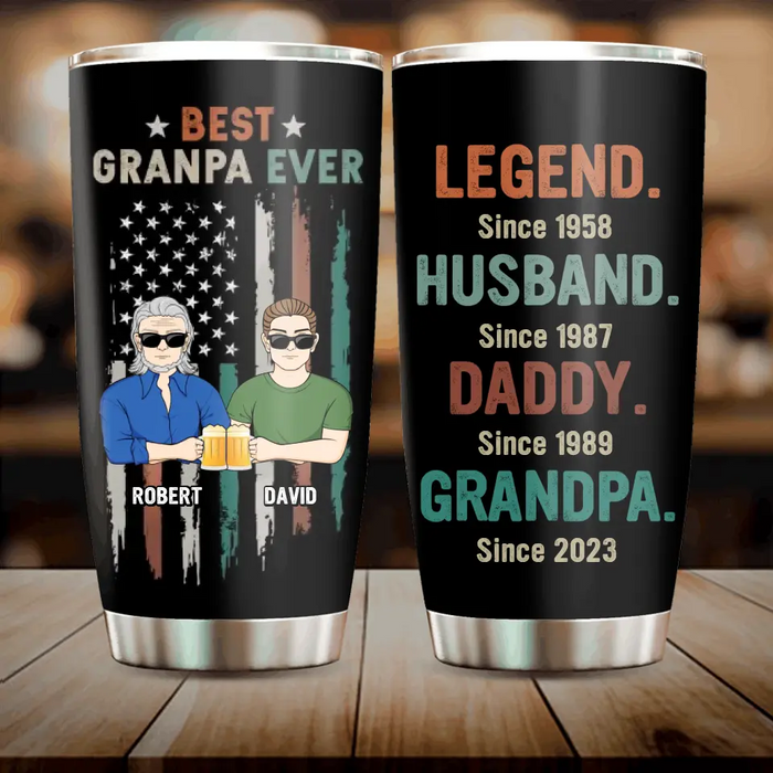 Custom Personalized Grandpa Tumbler - Gift Idea For Grandpa/ Father's Day - Best Grandpa Ever