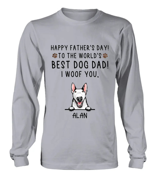 Custom Personalized Dog Dad Shirt/Hoodie - Upto 6 Dogs - Father's Day Gift Idea for Dog Lovers - Happy Father's Day To The World's Best Dog Dad