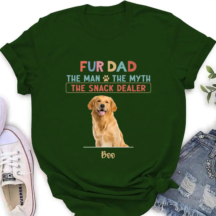 Custom Personalized Fur Dad Shirt/Hoodie - Upload Photo - Upto 6 Pets - Father's Day Gift For Pet Lovers  - Fur Dad The Man The Myth The Snack Dealer