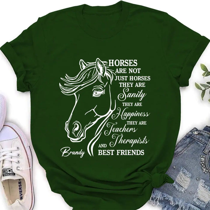 Custom Personalized Horse Shirt/Hoodie - Gift Idea For Horse Lovers - Horses Are Not Just Horses They Are Sanity They Are Happiness