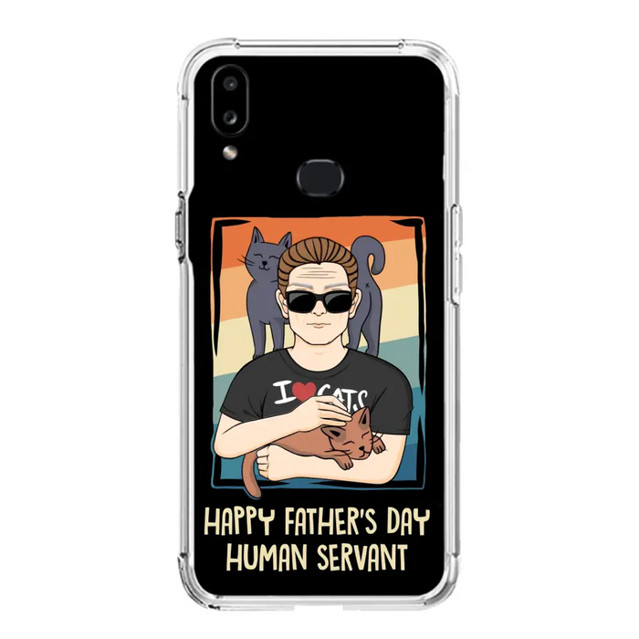 Personalized Cat Mom/ Dad iPhone/ Samsung Case - Gift Idea For Cat Lovers/ Father's Day/ Birthday - Happy Father's Day Human Servant