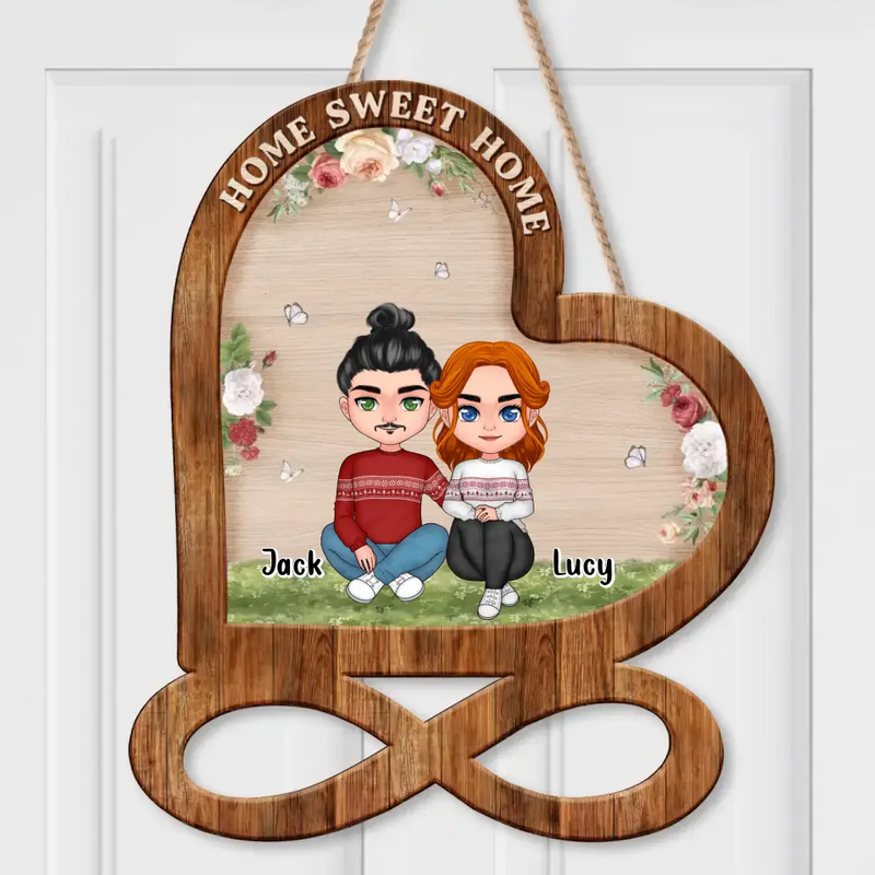 Personalized Couple Wooden Sign - Christmas/Birthday/Anniversary Gift Idea For Couple - Home Sweet Home