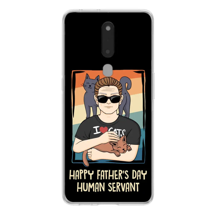 Personalized Cat Mom/ Dad Xiaomi/ Oppo/ Huawei - Gift Idea For Cat Lovers/ Father's Day/ Birthday - Happy Father's Day Human Servant