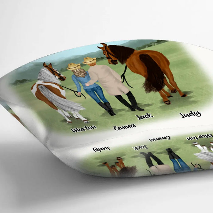 Custom Personalized Horse Couple Quilt/Fleece Blanket & Pillow Cover - Best Gift For Couple, Lover - Husband And Wife Riding Partners For Life