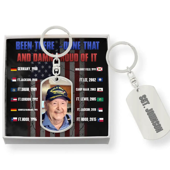 Custom Personalized Veteran Dog Tag Keychain With Message Card - Gift Idea For Veteran/Father's Day/ Independence Day - Been There Done That