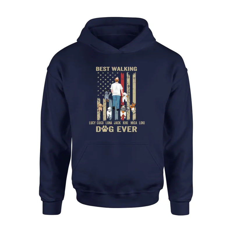 Personalized Dad Dog Shirt/Hoodie - Gift Idea For Dog Lovers/Father's Day - Up to 6 Dogs - Best Walking Dog Ever