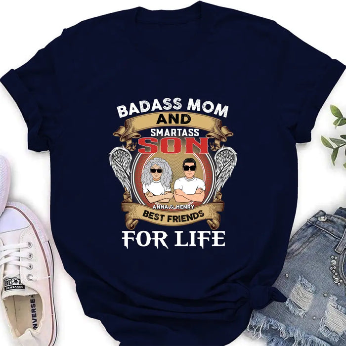 Custom Personalized Mother And Son T-shirt/ Long Sleeve/ Sweatshirt/ Hoodie - Gift Idea For Mother's Day - Badass Mom And Smartass Son Best Friends For Life