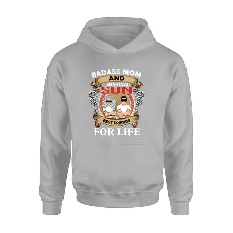 Personalized Mother And Son T-shirt/Long Sleeve/Sweatshirt/Hoodie - Gift Idea For Mother's Day - Badass Mom And Smartass Son Best Friends For Life