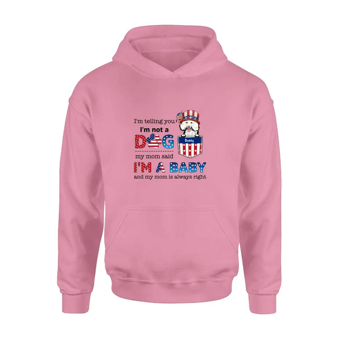 Custom Personalized Pet Shirt/Hoodie - Independence Day Gift Idea for Dog/Cat Owners - I'm Telling You I'm Not A Dog