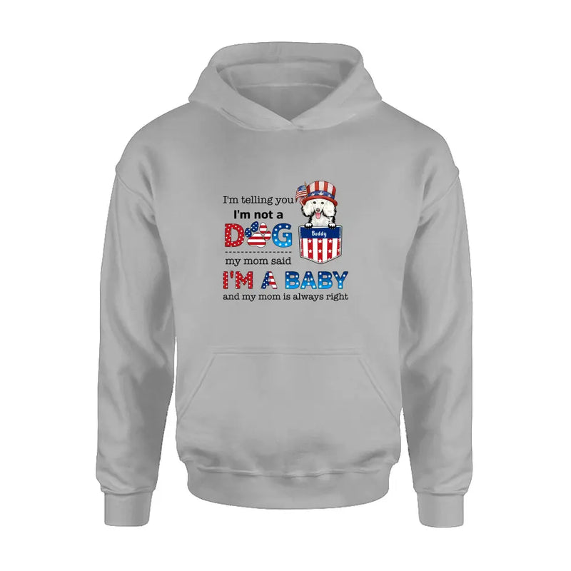 Personalized Pet Shirt/Hoodie - Independence Day Gift Idea for Dog/Cat Owners - I'm Telling You I'm Not A Dog