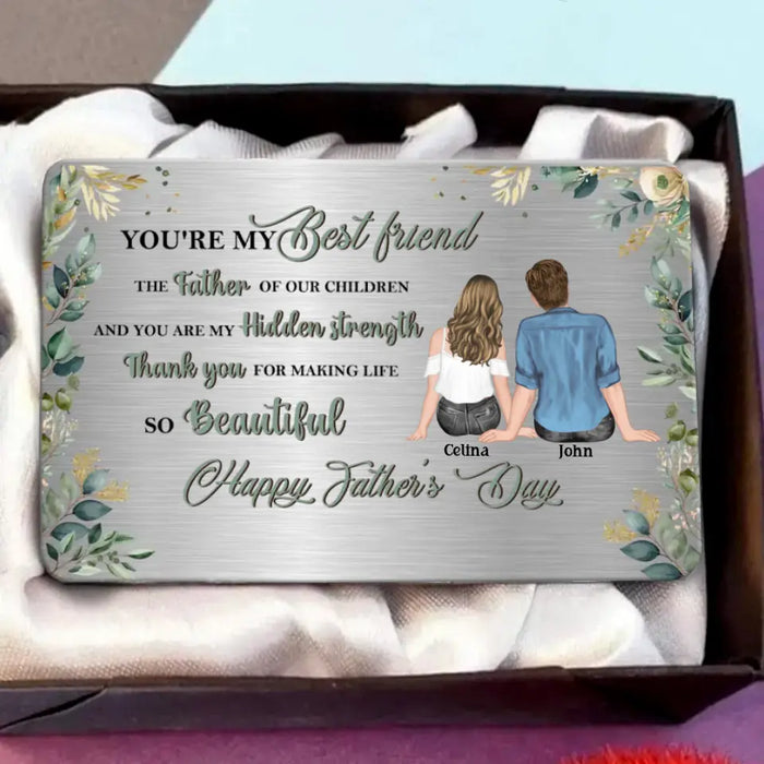 Custom Personalized Happy Father's Day Aluminum Wallet Card - Father's Day Gift Idea For Husband From Wife - Thank You For Making Life So Beautiful