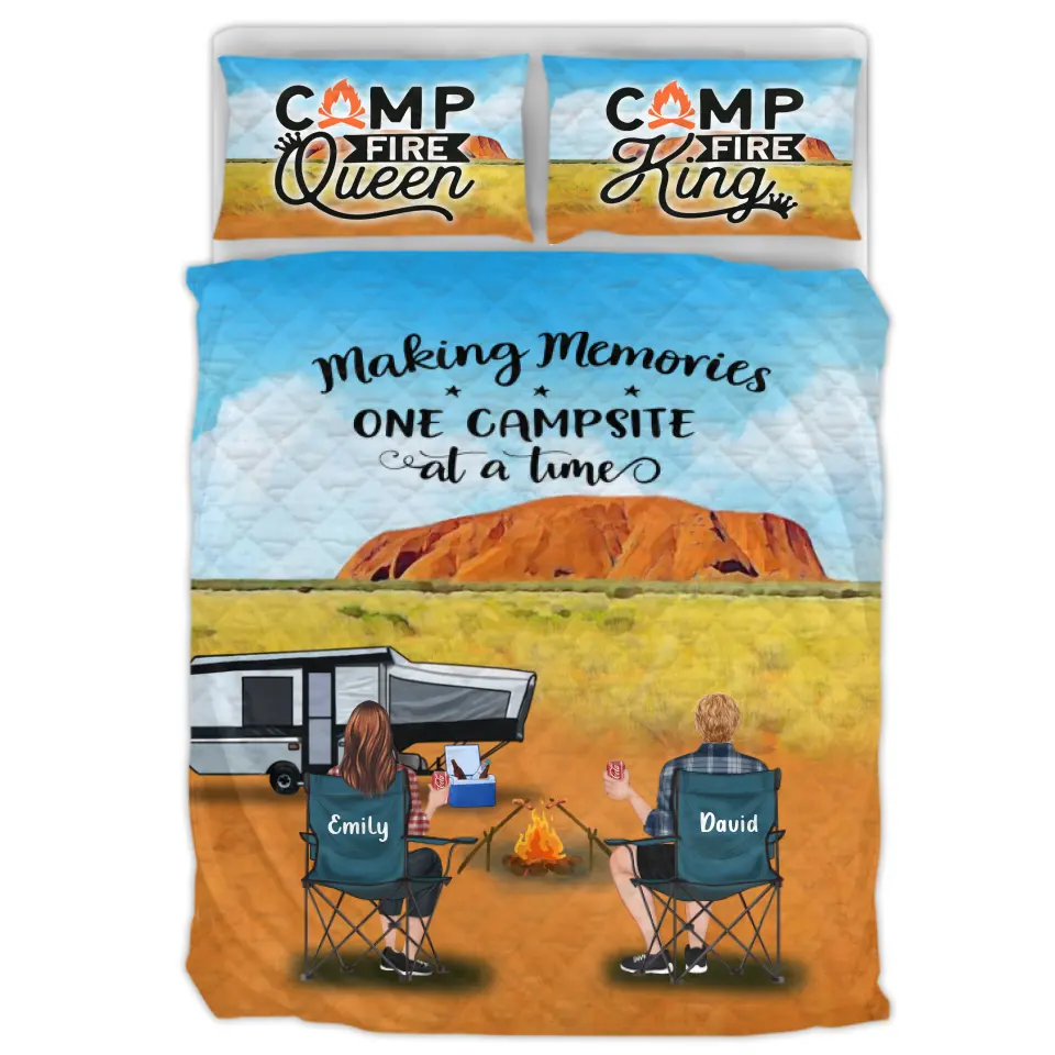 Custom Personalized Australian Camping Quilt Bed Sets Parents