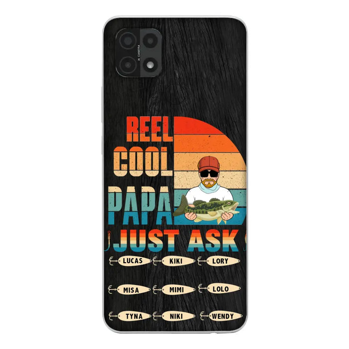 Custom Personalized Reel Cool Dad Phone Case - Gift Idea For Father's Day/Grandpa/Fishing Lovers - Upto 9 Kids - Reel Cool Papa Just Ask - Cases For Oppo/Xiaomi/Huawei