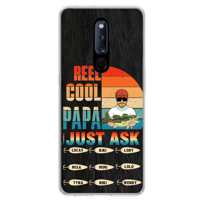 Custom Personalized Reel Cool Dad Phone Case - Gift Idea For Father's Day/Grandpa/Fishing Lovers - Upto 9 Kids - Reel Cool Papa Just Ask - Cases For Oppo/Xiaomi/Huawei