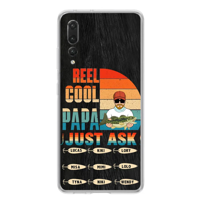 Custom Personalized Reel Cool Dad Phone Case - Gift Idea For Father's Day/Grandpa/Fishing Lovers - Upto 9 Kids - Reel Cool Papa Just Ask - Cases For Oppo/Xiaomi/Huawei