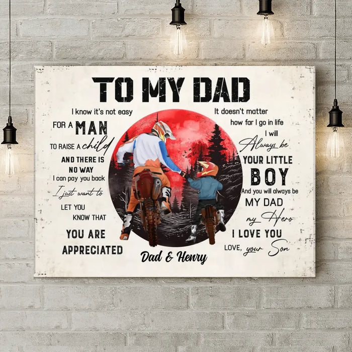 Custom Personalized Dad Canvas - Father's Day Gift Idea for Dad from Son - To My Dad