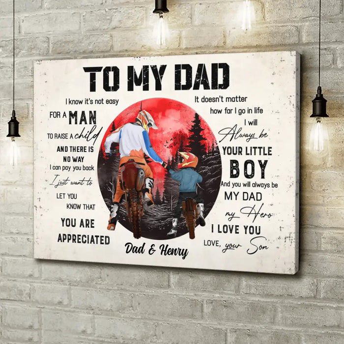 Custom Personalized Dad Canvas - Father's Day Gift Idea for Dad from Son - To My Dad