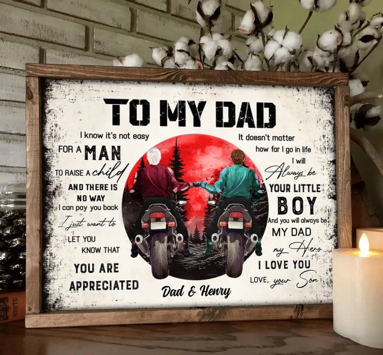 Custom Personalized Dad Poster - Father's Day Gift Idea for Dad from Son - To My Dad