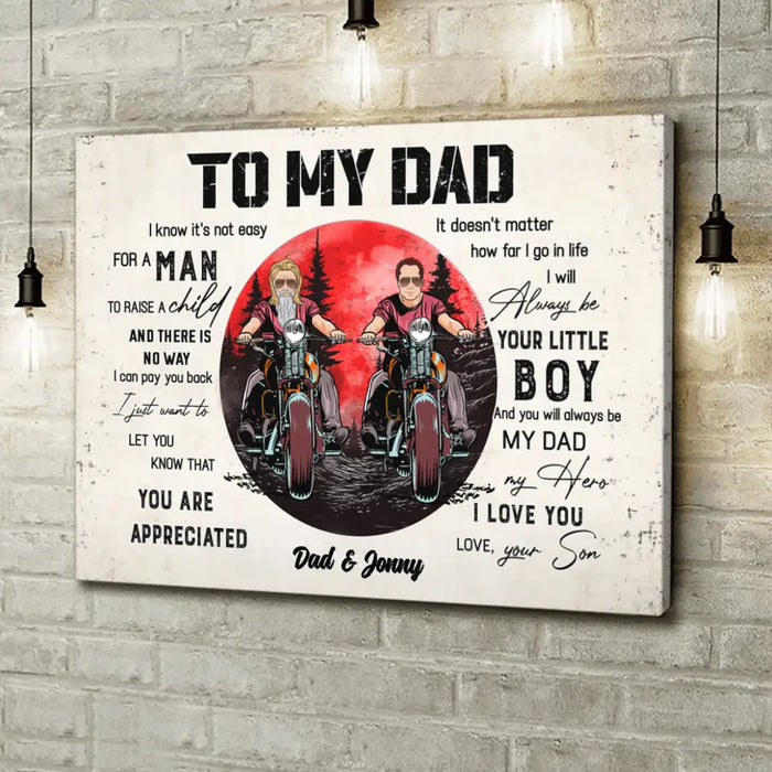 Custom Personalized Dad Canvas - Father's Day Gift Idea for Dad from Son - To My Dad