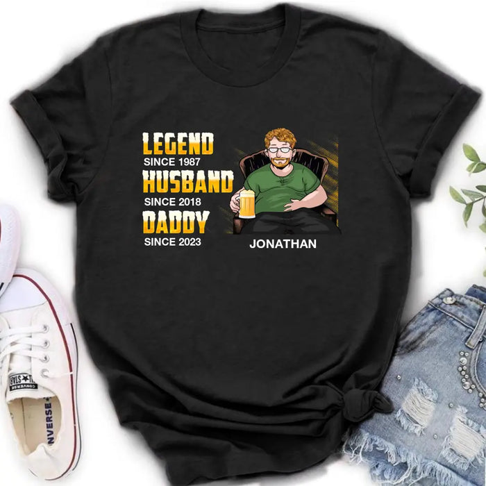 Custom Personalized Beer Daddy Shirt/Hoodie - Gift Idea For Father's Day - Legend, Husband, Daddy