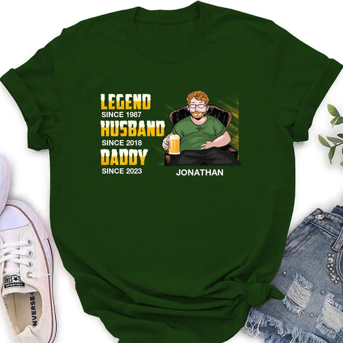 Custom Personalized Beer Daddy Shirt/Hoodie - Gift Idea For Father's Day - Legend, Husband, Daddy