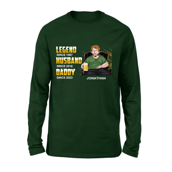 Custom Personalized Beer Daddy Shirt/Hoodie - Gift Idea For Father's Day - Legend, Husband, Daddy