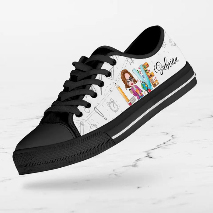 Custom Personalized Teacher Sneakers - Gift Idea For Teacher - Love