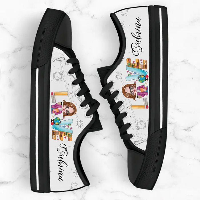 Custom Personalized Teacher Sneakers - Gift Idea For Teacher - Love