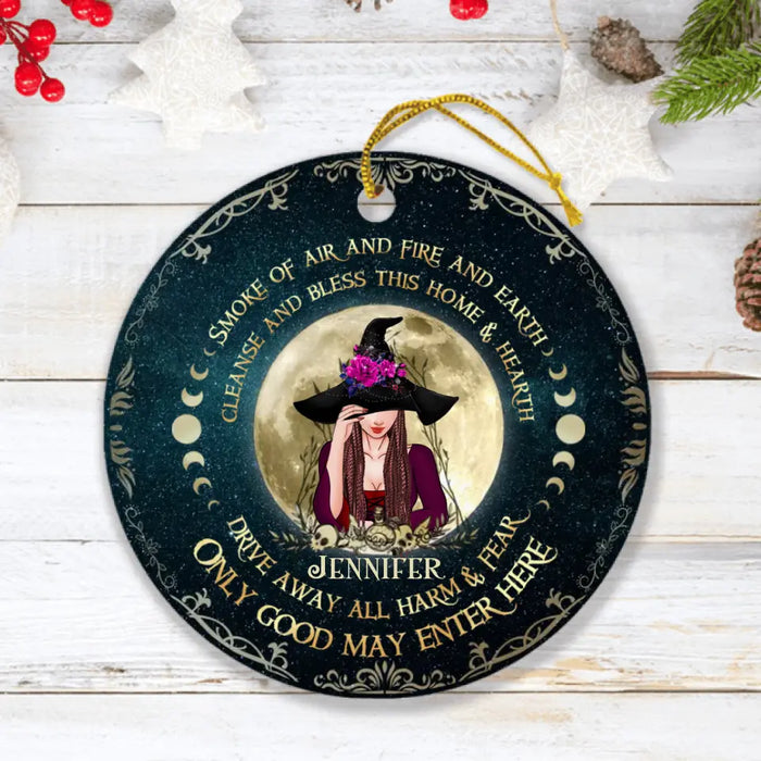 Custom Personalized Witch Circle Ornament - Gift Idea For Halloween/ Christmas - Only Good May Enter Here